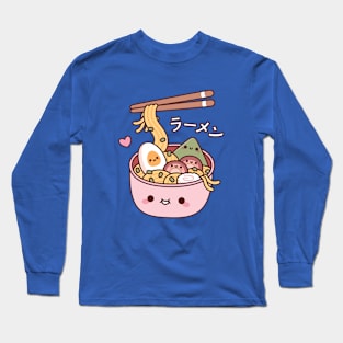 Kawaii Japanese Ramen Noodles Doodle Long Sleeve T-Shirt